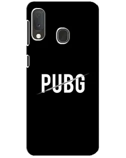 Чохол для Samsung Galaxy A20e з картинкою «PUBG — білий логотип»