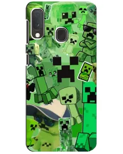 Чехол для Samsung Galaxy A20e с картинкой «Криперы Minecraft» Чехол для Samsung Galaxy A20e с картинкой «Криперы Minecraft»