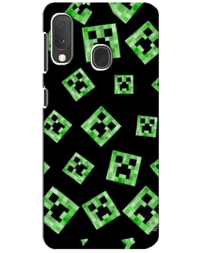 Чехол для Samsung Galaxy A20e с картинкой «Паттерн с криперами» Чехол для Samsung Galaxy A20e с картинкой «Паттерн с криперами»