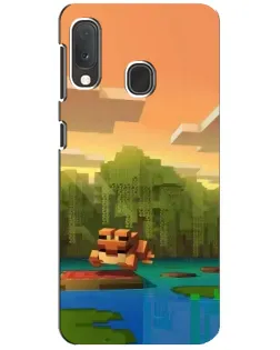 Чехол для Samsung Galaxy A20e с картинкой «Майнкрафт закат солнца» Чехол для Samsung Galaxy A20e с картинкой «Майнкрафт закат солнца»