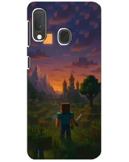 Чехол для Samsung Galaxy A20e с картинкой «Стив у башни» Чехол для Samsung Galaxy A20e с картинкой «Стив у башни»