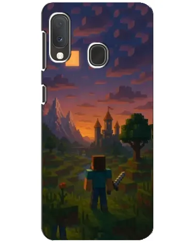 Чехол для Samsung Galaxy A20e с картинкой «Стив у башни» Чехол для Samsung Galaxy A20e с картинкой «Стив у башни»