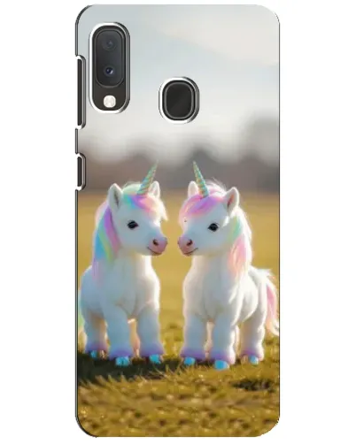 Чехол для Samsung Galaxy A20e с картинкой «Пара единорогов»
