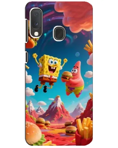 Чехол для Samsung Galaxy A20e с картинкой «Космический фастфуд»