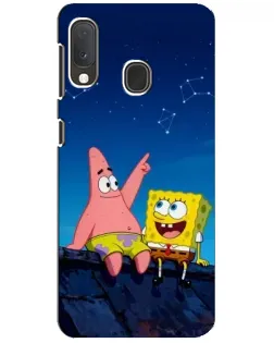 Чехол для Samsung Galaxy A20e с картинкой «Губка Боб и Патрик ночью» Чехол для Samsung Galaxy A20e с картинкой «Губка Боб и Патрик ночью»