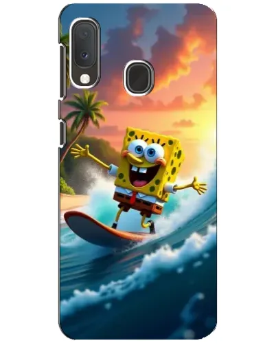 Чехол для Samsung Galaxy A20e с картинкой «Губка Боб серфингист»