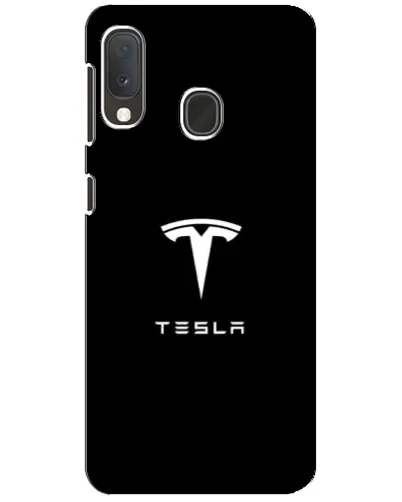 Чохол для Samsung Galaxy A20e з картинкою «Tesla White Logo»