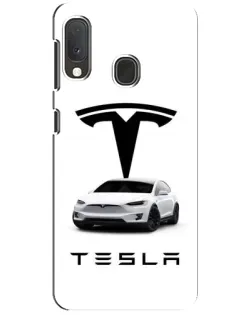 Чохол для Samsung Galaxy A20e з картинкою «Tesla White Style» Чохол для Samsung Galaxy A20e з картинкою «Tesla White Style»