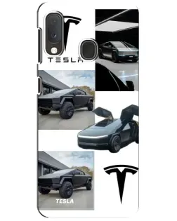 Чохол для Samsung Galaxy A20e з картинкою «Колаж Cybertruck Tesla» Чохол для Samsung Galaxy A20e з картинкою «Колаж Cybertruck Tesla»
