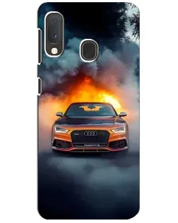 Чохол для Samsung Galaxy A20e з картинкою «Audi у вогняному диму»