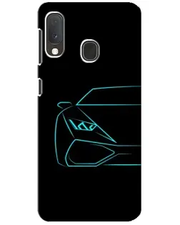 Чохол для Samsung Galaxy A20e з картинкою «Блакитний силует Lamborghini» Чохол для Samsung Galaxy A20e з картинкою «Блакитний силует Lamborghini»