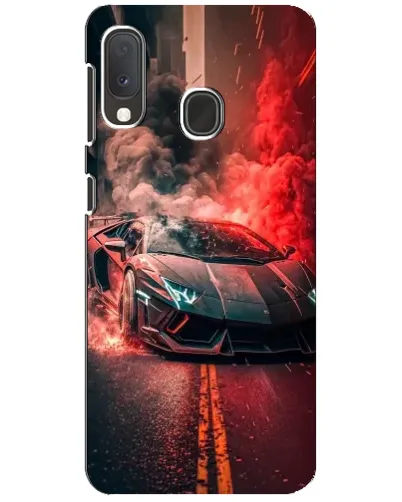 Чохол для Samsung Galaxy A20e з картинкою «Lamborghini червоний дим»