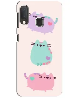 Чохол для Samsung Galaxy A20e з картинкою «Pusheen тріо»