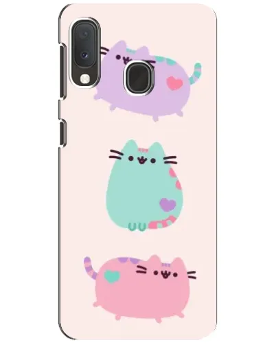 Чохол для Samsung Galaxy A20e з картинкою «Pusheen тріо»