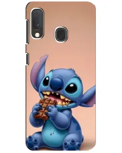 Чохол для Samsung Galaxy A20e з картинкою «Стіч їсть шоколад»
