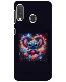 Чохол для Samsung Galaxy A20e з картинкою «Stitch у квітах»
