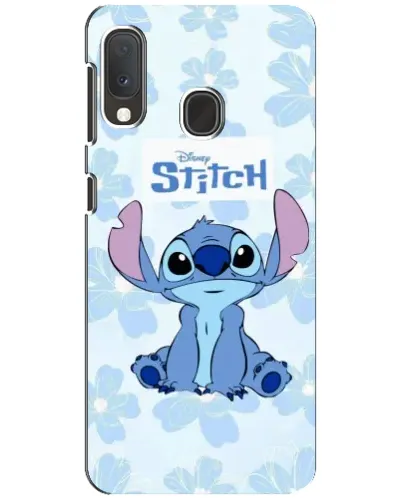 Чохол для Samsung Galaxy A20e з картинкою «Stitch серед квітів»