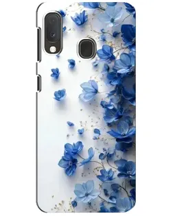 Чохол для Samsung Galaxy A20e з картинкою «Блакитний квітковий каскад»