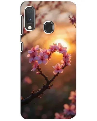 Чохол для Samsung Galaxy A20e з картинкою «Рожевий цвіт сердечко на тлі заходу» Чохол для Samsung Galaxy A20e з картинкою «Рожевий цвіт сердечко на тлі заходу»