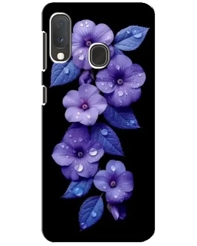 Чохол для Samsung Galaxy A20e з картинкою «Фіолетові квіти з росою» Чохол для Samsung Galaxy A20e з картинкою «Фіолетові квіти з росою»