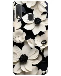 Чохол для Samsung Galaxy A20e з картинкою «Об'ємні білі квіти»