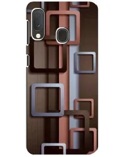 Чохол для Samsung Galaxy A20e з картинкою «Коричневі об'ємні квадрати»