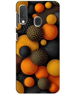 Чохол для Samsung Galaxy A20e з картинкою «Об'ємні помаранчеві сфери»