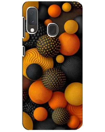 Чохол для Samsung Galaxy A20e з картинкою «Об'ємні помаранчеві сфери»