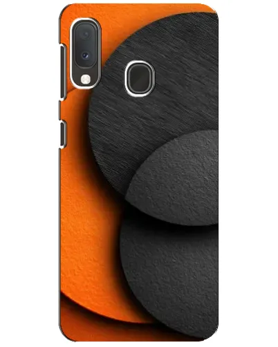 Чохол для Samsung Galaxy A20e з картинкою «Геометрія помаранчевих кіл»