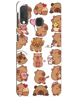 Чехол для Samsung Galaxy A20e с картинкой «Стикерпак с капибарами»