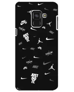 Чехол для Samsung Galaxy A8 Plus 2018 (A730F) с картинкой «Nike Black Pattern»