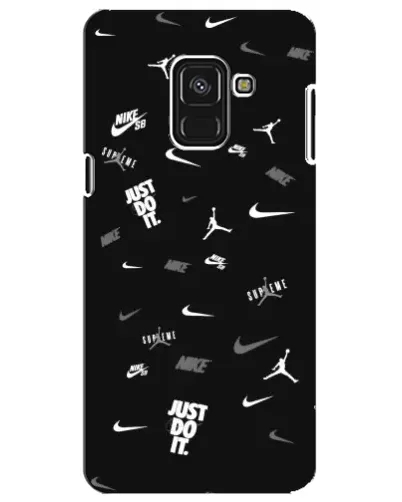 Чехол для Samsung Galaxy A8 Plus 2018 (A730F) с картинкой «Nike Black Pattern»