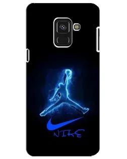 Чехол для Samsung Galaxy A8 Plus 2018 (A730F) с картинкой «Jordan Neon Blue»