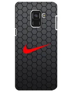 Чехол для Samsung Galaxy A8 Plus 2018 (A730F) с картинкой «Nike — карбоновая сетка»