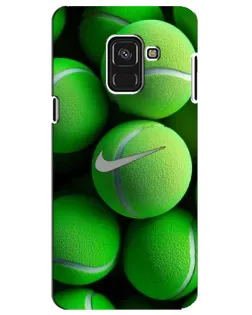 Чехол для Samsung Galaxy A8 Plus 2018 (A730F) с картинкой «Теннисные мячи Найк» Чехол для Samsung Galaxy A8 Plus 2018 (A730F) с картинкой «Теннисные мячи Найк»