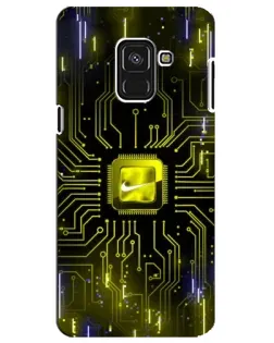 Чехол для Samsung Galaxy A8 Plus 2018 (A730F) с картинкой «Nike — золотая искра» Чехол для Samsung Galaxy A8 Plus 2018 (A730F) с картинкой «Nike — золотая искра»