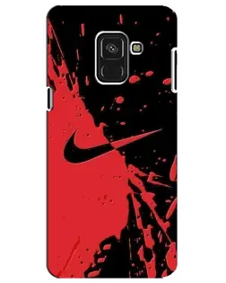 Чехол для Samsung Galaxy A8 Plus 2018 (A730F) с картинкой «Красные брызги Nike» Чехол для Samsung Galaxy A8 Plus 2018 (A730F) с картинкой «Красные брызги Nike»
