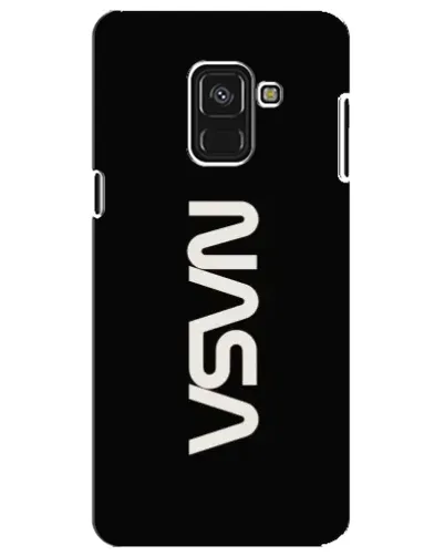 Чехол для Samsung Galaxy A8 Plus 2018 (A730F) с картинкой «NASA — вертикальный логотип»