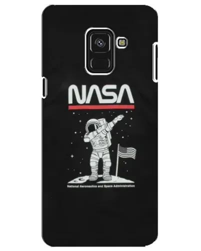 Чехол для Samsung Galaxy A8 Plus 2018 (A730F) с картинкой «NASA — шагаем по Луне»