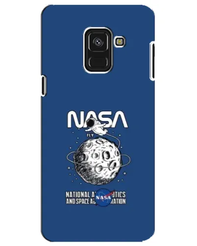 Чехол для Samsung Galaxy A8 Plus 2018 (A730F) с картинкой «NASA — лунная миссия»