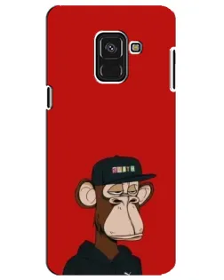 Чехол для Samsung Galaxy A8 Plus 2018 (A730F) с картинкой «Bored Ape — красный фон»