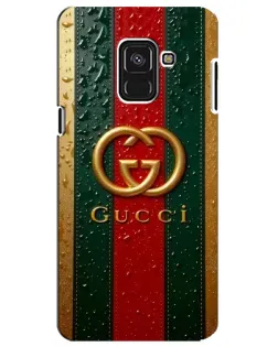 Чехол для Samsung Galaxy A8 Plus 2018 (A730F) с картинкой «Gucci — фирменная полоса и золото» Чехол для Samsung Galaxy A8 Plus 2018 (A730F) с картинкой «Gucci — фирменная полоса и золото»