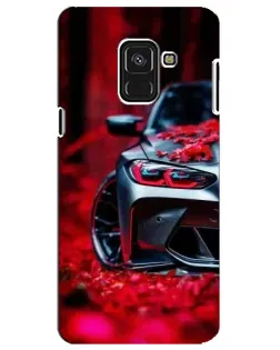 Чехол для Samsung Galaxy A8 Plus 2018 (A730F) с картинкой «Спортивная BMW и цветы» Чехол для Samsung Galaxy A8 Plus 2018 (A730F) с картинкой «Спортивная BMW и цветы»