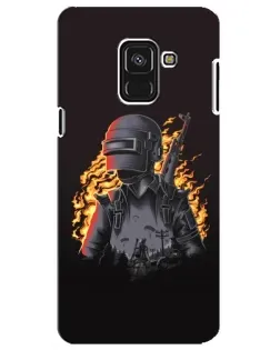 Чохол для Samsung Galaxy A8 Plus 2018 (A730F) з картинкою «PUBG — вогняний силует»