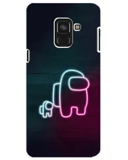Чохол для Samsung Galaxy A8 Plus 2018 (A730F) з картинкою «Among Us неон-арт»