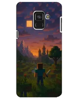 Чехол для Samsung Galaxy A8 Plus 2018 (A730F) с картинкой «Стив у башни» Чехол для Samsung Galaxy A8 Plus 2018 (A730F) с картинкой «Стив у башни»