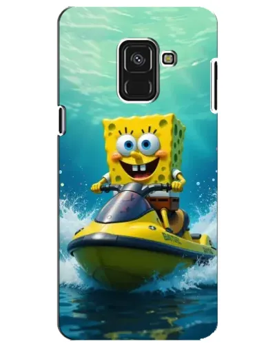 Чехол для Samsung Galaxy A8 Plus 2018 (A730F) с картинкой «Спанч Боб на гидроцикле»