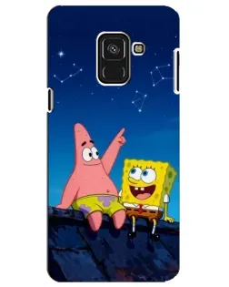 Чехол для Samsung Galaxy A8 Plus 2018 (A730F) с картинкой «Губка Боб и Патрик ночью» Чехол для Samsung Galaxy A8 Plus 2018 (A730F) с картинкой «Губка Боб и Патрик ночью»