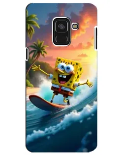Чехол для Samsung Galaxy A8 Plus 2018 (A730F) с картинкой «Губка Боб серфингист» Чехол для Samsung Galaxy A8 Plus 2018 (A730F) с картинкой «Губка Боб серфингист»