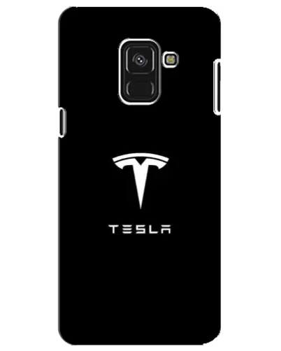 Чехол для Samsung Galaxy A8 Plus 2018 (A730F) с картинкой «Tesla White Logo»